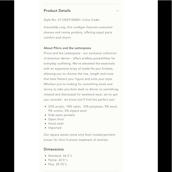 NWT Anthropologie Lily Longline Cardigan M/L - Picture 6 of 17